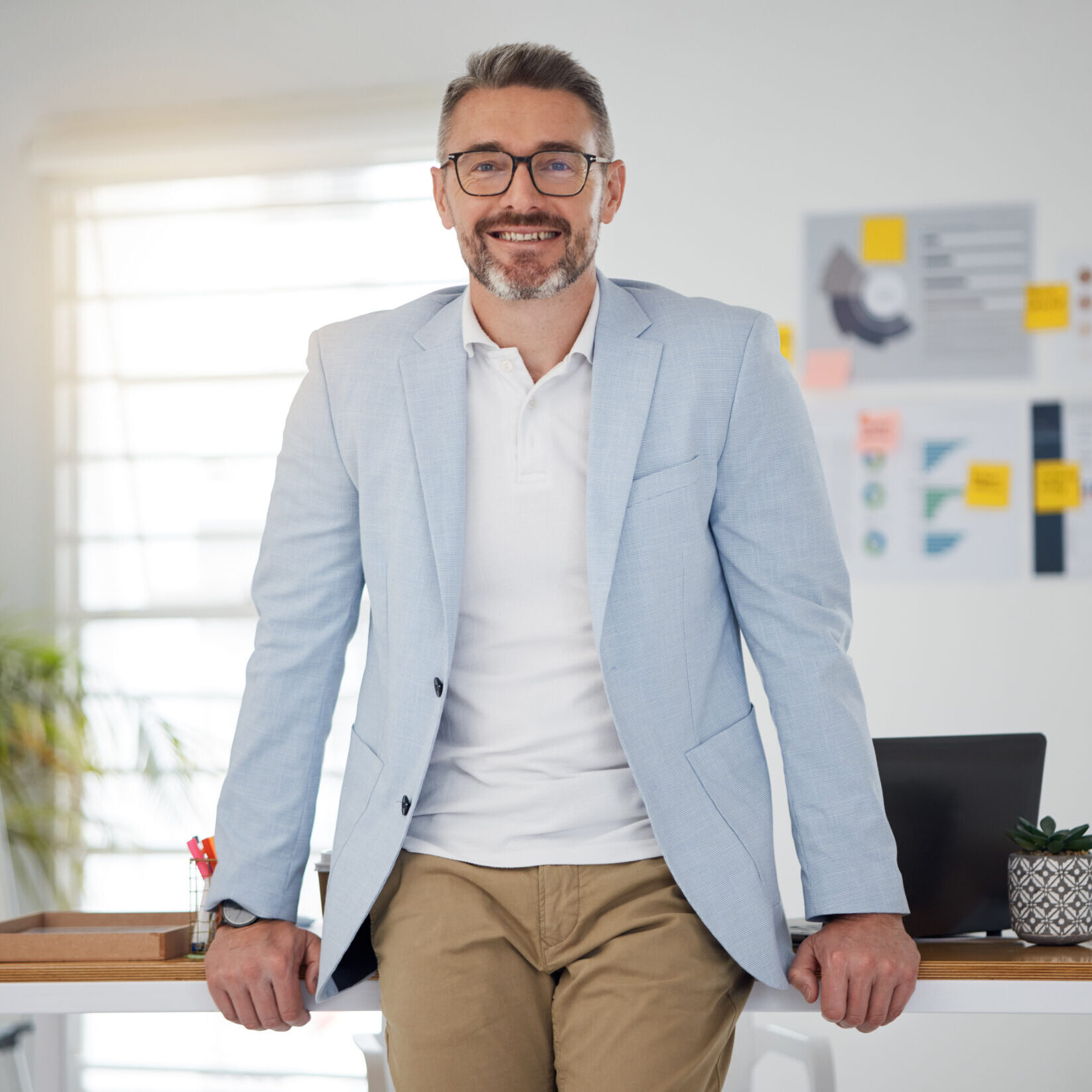 Portrait. business and man with a smile, ceo and management with career, investor and person in a workplace. Employee, accountant and trader with entrepreneurship, corporate executive and consultant.